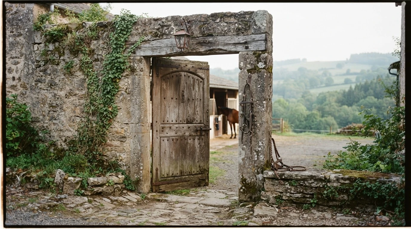 Entrée du Ranch Green Valley, centre équestre à Meilhaud