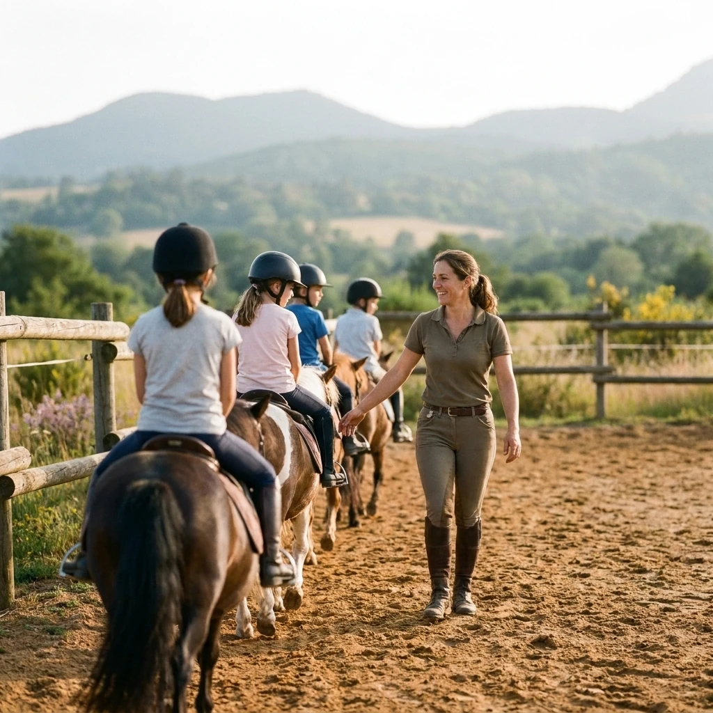 Cours de poney à Meilhaud, Puy-de-Dôme